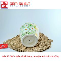 Lọ Hoa Trang Trí Gốm Sứ Họa Mi - Đồ Trang Trí Phong Thủy Vintage Vai Vuông, Quà Tặng Đẹp Cho Nhà Cửa