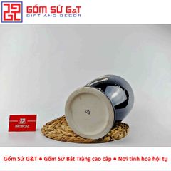 Lọ Hoa Men Hỏa Biến Chân Voi Vẽ Sen - Gốm Sứ Phong Thủy Trang Trí Nhà Cửa, Quà Tặng Ý Nghĩa