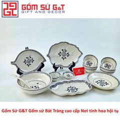 Bộ Đồ Ăn Gốm Sứ 6 Người Vẽ Hoa Móc - Bộ Tô, Bát, Chén, Đĩa Sang Trọng Cho Mọi Bữa Tiệc