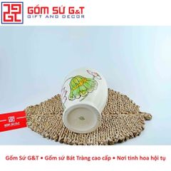 Lọ Hoa Gốm Sứ Dáng Đùi Dế Vẽ Sen Hồng - Vật Phẩm Phong Thủy Sang Trọng, Trang Trí Nhà Cửa Thú Vị