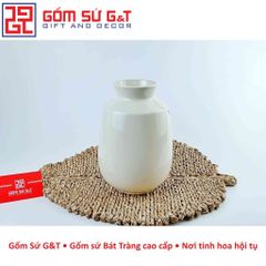Lọ Hoa Gốm Sứ Họa Tiết Hoa Loa Kèn Dáng Phích Vuông - Vật Phẩm Phong Thủy Sang Trọng, Quà Tặng Ý Nghĩa