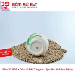 Lọ Hoa Gốm Sứ Họa Tiết Hoa Loa Kèn Dáng Phích Vuông - Vật Phẩm Phong Thủy Sang Trọng, Quà Tặng Ý Nghĩa