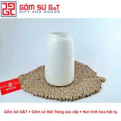 Lọ Hoa Gốm Sứ Dáng Đu Đủ Vẽ Sen Tràm - Trang Trí Nhà Cửa Sang Trọng và Độc Đáo