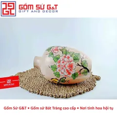 Lọ Hoa Gốm Sứ Đèn Lồng Vẽ Chim Hoa Phù Dung - Trang Trí Nhà Cửa Sang Trọng và Tinh Tế