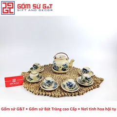 Bộ Trà Men Rạn Sơn Thủy Dáng Lõm Gốm Sứ G&T - Set Trà Sang Trọng Cho Ngày Tận Hưởng Thư Giãn