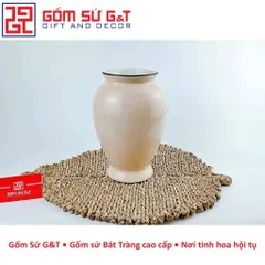 Lọ Hoa Gốm Sứ Đùi Dế Vẽ Chim Hoa Phù Dung - Trang Trí Nhà Cửa Sang Trọng Thêm Phong Cách Việt
