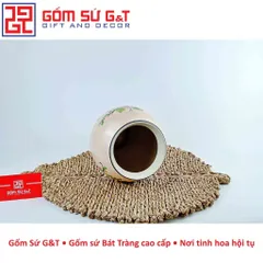 Lọ Hoa Gốm Sứ Đùi Dế Vẽ Chim Hoa Phù Dung - Trang Trí Nhà Cửa Sang Trọng Thêm Phong Cách Việt