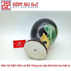 Lọ Hoa Sen Đài Vẽ Vàng Kim Gốm Sứ - Vật Phẩm Phong Thủy Sang Trọng, Quà Tặng Độc Đáo cho Nhà Cửa