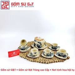 Bộ Trà Vuông Men Rạn Sơn Thủy Gốm Sứ G&T - Đồ Gia Dụng Nhà Bếp Sang Trọng, Quà Tặng Thú Vị Cho Người Yêu Trà