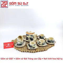 Bộ Trà Vuông Men Rạn Sơn Thủy Gốm Sứ G&T - Đồ Gia Dụng Nhà Bếp Sang Trọng, Quà Tặng Thú Vị Cho Người Yêu Trà