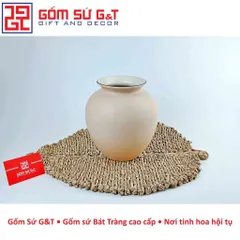 Lọ Hoa Gốm Sứ Dáng Vò Vẽ Cam - Trang Trí Nhà Cửa Sang Trọng và Đẹp Mắt
