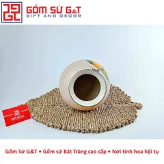 Lọ Hoa Gốm Sứ Dáng Vò Vẽ Cam - Trang Trí Nhà Cửa Sang Trọng và Đẹp Mắt