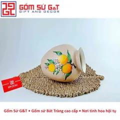 Lọ Hoa Gốm Sứ Dáng Vò Vẽ Cam - Trang Trí Nhà Cửa Sang Trọng và Đẹp Mắt