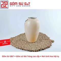 Lọ Hoa Gốm Sứ Bom Vẽ Chim Đào - Vật Phẩm Phong Thủy Trang Trí Nhà Cửa, Quà Tặng Ý Nghĩa