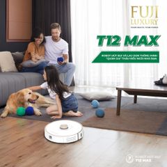 Robot Hút Bụi Lau Nhà Thông Minh Fuji Luxury T12 Max - Màu Đen, Công Nghệ TrueMapping, Điều Khiển Giọng Nói, Tiết Kiệm Thời Gian Dọn Dẹp