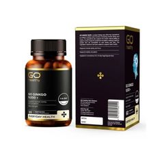 Viên uống bổ não GO Ginkgo 9000+ 60 viên - Sản phẩm nhập khẩu GO Healthy New Zealand, tăng cường trí nhớ và sức khỏe não bộ.