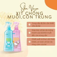 Xịt chống muỗi Skin Vape Nhật Bản 200ml - Hương đào hồng hoặc chanh xanh - An toàn cho da trẻ em, hiệu quả xua đuổi muỗi