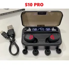 Tai Nghe Không Dây S10 Pro TWS Bluetooth 5.2 - Âm Thanh Hifi, Chống Ồn, Kiêm Sạc Dự Phòng 2200mAh, Chống Nước, Cảm Ứng