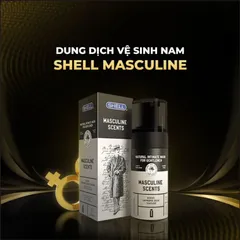 Dung dịch vệ sinh nam dạng bọt Shell Masculine 100ml - Sạch sẽ, kháng khuẩn, hương thơm nam tính, cải thiện màu da vùng nhạy cảm