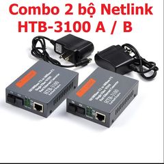 Bộ Chuyển Đổi Quang Điện Mercury HTB-GS-03 A/B & NetLink HTB-3100 - Tốc Độ 100Mbps, Khoảng Cách 25km, Kèm 2 Adapter