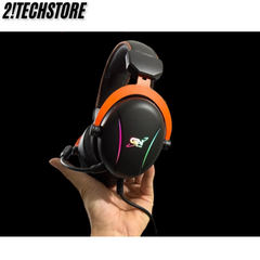 Tai Nghe Chơi Game G-NET GX6 7.1 LED RGB - Tai Nghe Gaming Đen Cam, Âm Thanh Sống Động, Mic Có Thể Uốn, Phụ Kiện Máy Tính Chất Lượng
