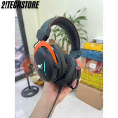 Tai Nghe Chơi Game G-NET GX6 7.1 LED RGB - Tai Nghe Gaming Đen Cam, Âm Thanh Sống Động, Mic Có Thể Uốn, Phụ Kiện Máy Tính Chất Lượng