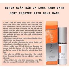 Serum Giảm Nám Da Luma Nano Dark Spot Remover Vàng Nano 20ml - Sáng Da, Giảm Tình Trạng Nám, Tàn Nhang, Làm Mịn Da Tự Nhiên