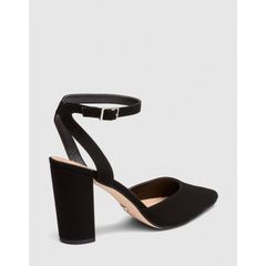 Giày Cao Gót Nữ Da Lộn Màu Đen Size 39 Novo - Phong Cách Thanh Lịch và Nữ Tính, Gót Vuông 8.5cm