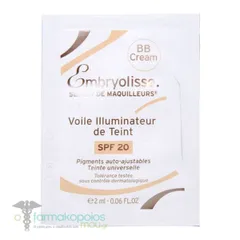 Kem nền BB Cream Embryolisse SPF 20 - Dưỡng ẩm, làm sáng và đồng nhất màu da, Giảm khuyết điểm, 2ml Sample