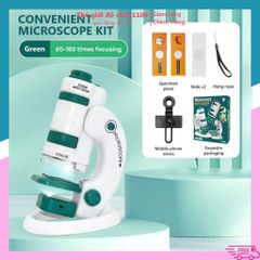 Kính Hiển Vi Mini 60x-180x - Đồ Chơi Giáo Dục Khám Phá Khoa Học Cho Bé - Kèm Giá Đỡ Tiện Lợi, Đèn LED Hai Chiều