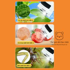 Kính Hiển Vi Mini 60x-180x - Đồ Chơi Giáo Dục Khám Phá Khoa Học Cho Bé - Kèm Giá Đỡ Tiện Lợi, Đèn LED Hai Chiều