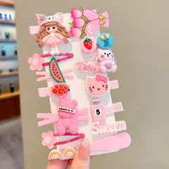 Kẹp tóc cho bé gái họa tiết hoạt hình đáng yêu phong cách Hàn Quốc Set 14 cái