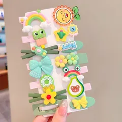 Kẹp tóc cho bé gái họa tiết hoạt hình đáng yêu phong cách Hàn Quốc Set 14 cái