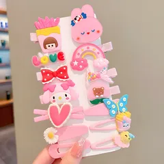 Kẹp tóc cho bé gái họa tiết hoạt hình đáng yêu phong cách Hàn Quốc Set 14 cái