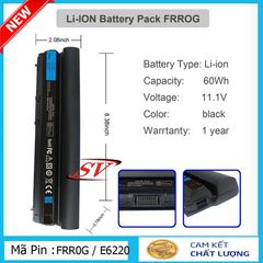 Pin Laptop DELL E6220 E6230 E6320 E6330 E5220 4400-5200mAh - Pin Thay Thế Chất Lượng Cao, Bảo Hành 9 Tháng