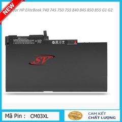 Pin Laptop HP EliteBook CM03XL - Thay thế cho 840, 840-G1, 840-G2, 740-G2, 745-G2, 750-G2, 755-G2, 845-G2, 850-G2 - 6 Cell, 70Wh