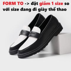 Giày Tây Lười Nam Penny Loafer Da Nguyên Tấm Đen Trắng - Giày Sơn Tùng Thời Trang Cao Cấp, Sang Trọng, Thoải Mái
