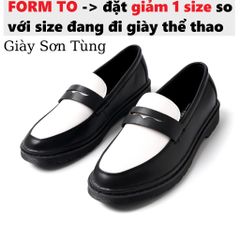 Giày Tây Lười Nam Penny Loafer Da Nguyên Tấm Đen Trắng - Giày Sơn Tùng Thời Trang Cao Cấp, Sang Trọng, Thoải Mái