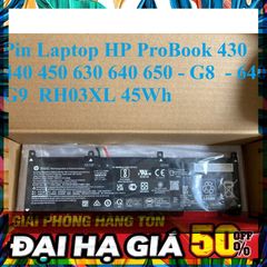Pin Laptop HP ProBook 430 440 450 630 640 650 - G8 G9 RH03XL 45Wh - Linh Kiện Chính Hãng Bảo Hành 5 Tháng, Tình Trạng Mới 100%
