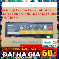 Pin Laptop Lenovo ThinkPad T430s T420s T420i 0A36287 42T4844 42T4845 45N1036 81+ - Pin Chính Hãng, Mới 100%, Bảo Hành Đổi Mới 100%