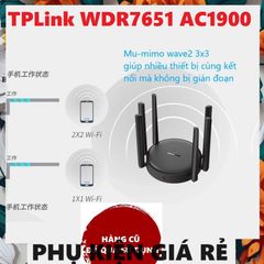Bộ Phát Wifi 6 TP-Link WDR7651 AC1900 - Router Cũ Hỗ Trợ MESH 2 Băng Tần Xuyên Tường, Tốc Độ 1.9Gbps, Kiểu Dáng Hiện Đại