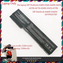 Pin Laptop HP Elitebook 8460P, 8460W, 8470W & ProBook 6360b, 6460b, 6465b - 5200mAh, 6 Cell, Li-ion, Thay thế, Bảo hành 12 tháng