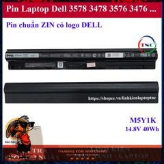 Pin Laptop Dell M5Y1K - Thay Thế Cho Dell 3578, 3478, 3576, 3476 - Pin Mới, Bền Bỉ Trong Thời Gian Sử Dụng 2 Giờ