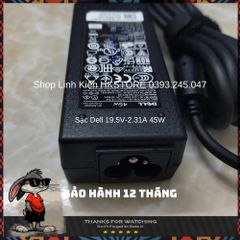 Sạc Laptop Dell 19.5V-2.31A 45W cho Inspiron 14, XPS 11, 12, 13 - Bảo hành 24 tháng, kèm dây nguồn chất lượng cao