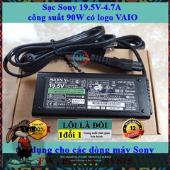 Sạc Laptop Sony 19.5V 90W - 4.7A Adapter Chính Hãng Logo Vaio Dùng Cho FW, EG, CS, SVS15 - Bảo Hành 24 Tháng