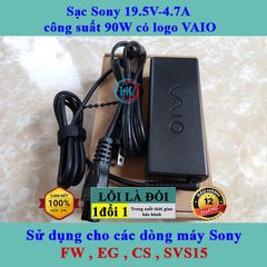 Sạc Laptop Sony 19.5V 90W - 4.7A Adapter Chính Hãng Logo Vaio Dùng Cho FW, EG, CS, SVS15 - Bảo Hành 24 Tháng