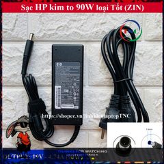 Sạc Laptop HP 19V 4.74A Chân Kim To - Adapter Chất Lượng Cao, Bảo Hành 12 Tháng, Thay Thế Chính Hãng