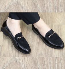 Giày Lười Nam Da Bóng Pha Da Lộn - Đế Khâu Bền Bỉ, Thời Trang Lịch Sự Dễ Phối Đồ, Giày Tây Cao Cấp cho Phái Mạnh
