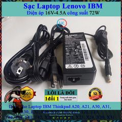 Sạc Laptop Lenovo 16V 4.5A 72W - Dùng cho Thinkpad A20 A21 A30 A31 R30 R40 R50 T20 T21 T22 T23 T30 T40 T41 T42 X20 X21 - Bảo hành 24 tháng