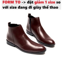 Giày Da Nam Chelsea Boots Nâu Cổ Khóa Đế Khâu Chắc Chắn - Thời Trang Dễ Phối Đồ Cho Mọi Dịp